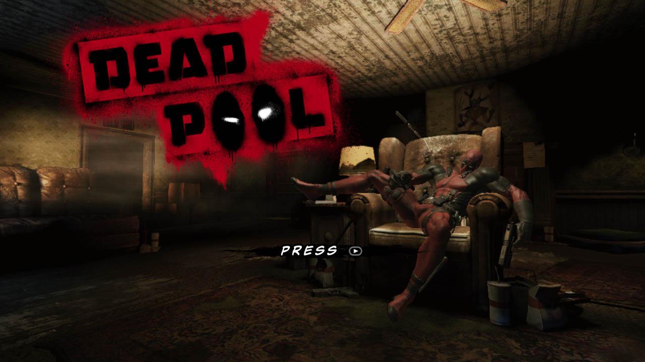 Deadpool title screen for Xbox 360